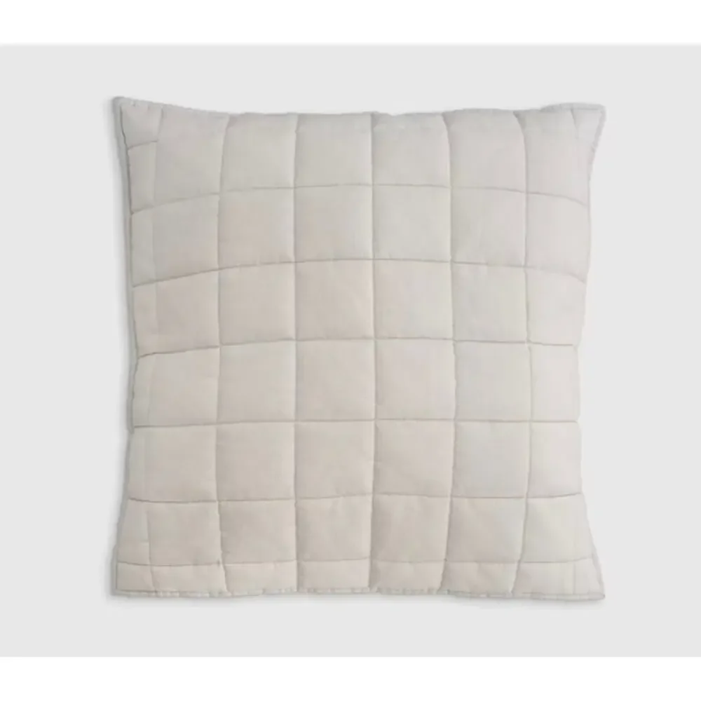 Quince European Linen Quilted Box Euro 26X 26 Sham Sand NWOT #39